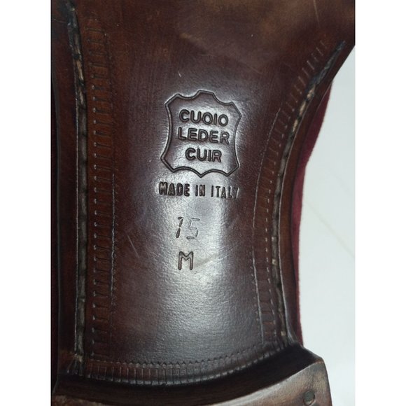 B.J Coleman 15 Maroon Leather Alligator Italy Dress Fashion Occasion Slip On Sho main image 6